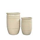 Pflanzkübel-Set Lilliah Creme 2-teilig 79 cm | Keramik