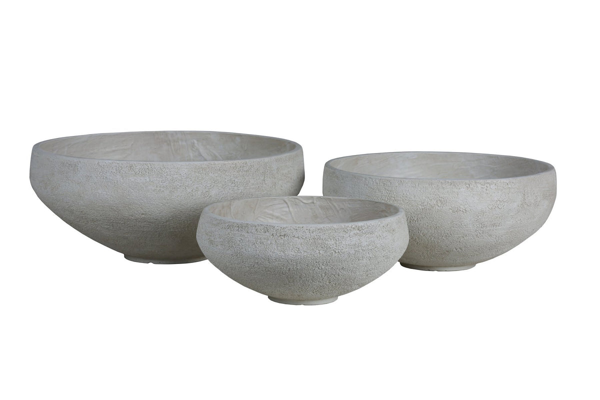 Pflanzschalen-Set Dashima Hellgrau 3-teilig 28 cm, Freisteller