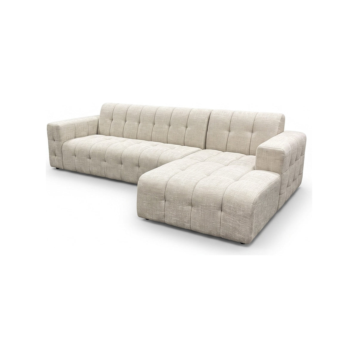 Sofa Palermo mit Chaiselongue rechts von PTMD, Freisteller im Stoff Cremona