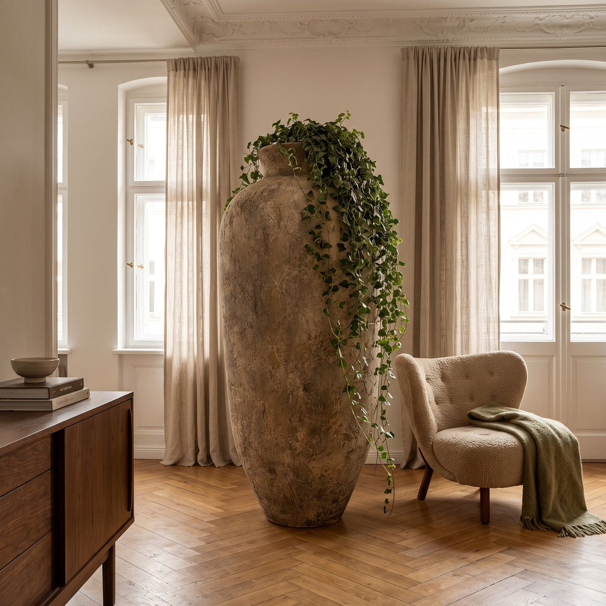 Übertopf Gisel Beige 165 cm im Raum