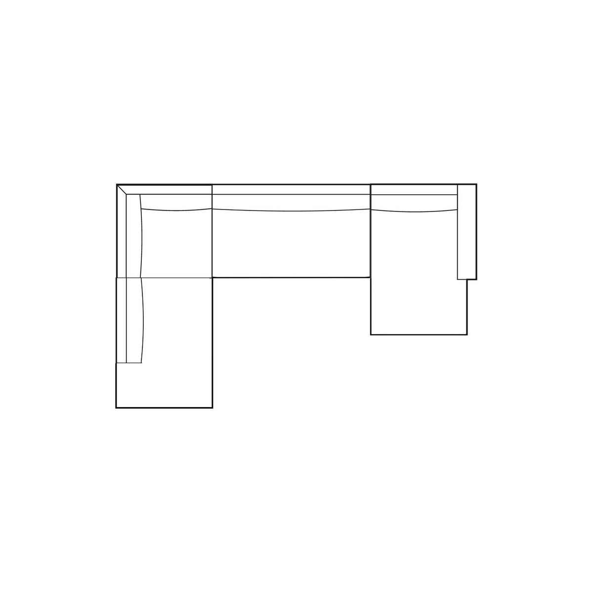 Maßzeichnung Wohnlandschaft Palermo U-Form links von PTMD, 358 × 279 × 88 cm