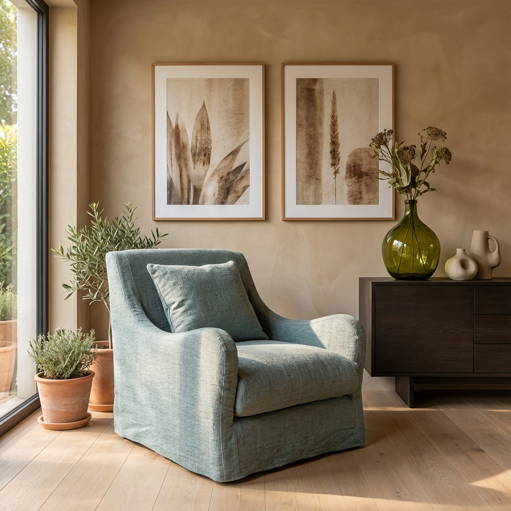 Sessel Bernard von Gommaire mit Cover in hochwertigem Stoff aus europäischer Herstellung | bei STUFF Shop kaufen