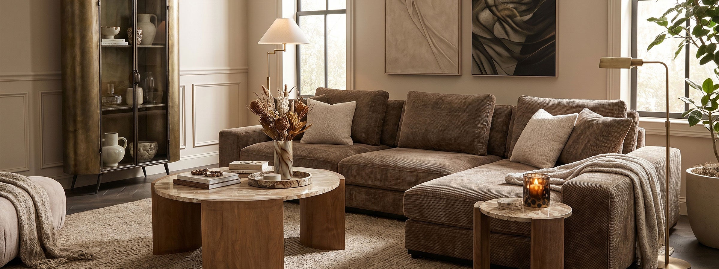 Beiges Lounge Sofa aus der PTMD Luxery Living Kollektion mit modernem Design, präsentiert im STUFF Shop