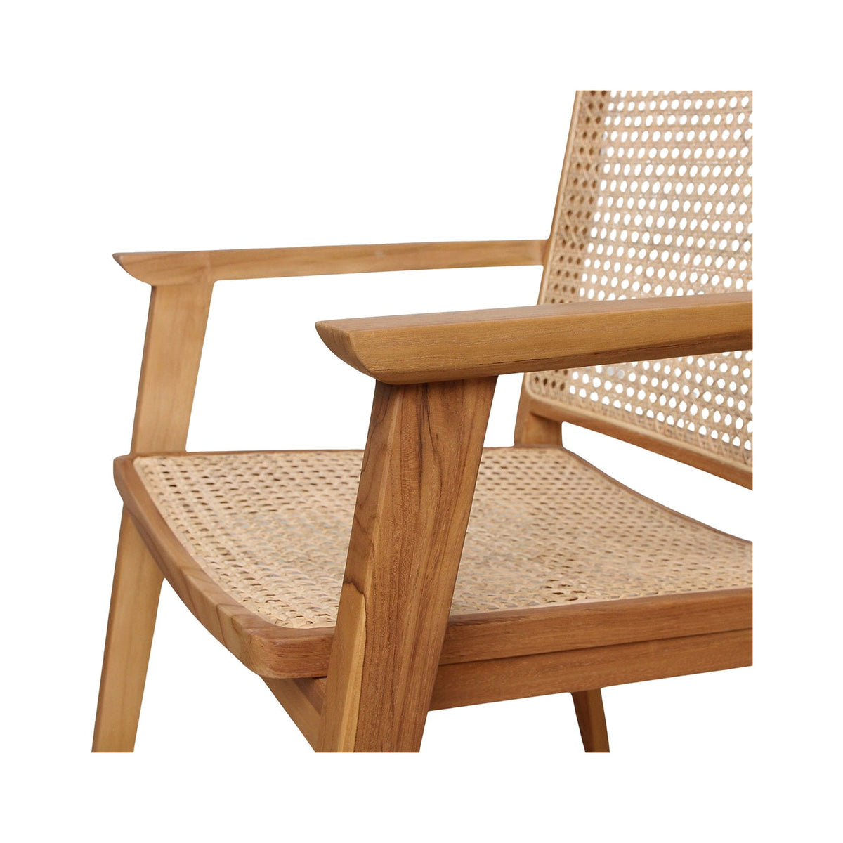 Armlehnenstuhl Heritage Cane natur von STUFF Loft, Teak und Wiener Geflecht, 57 x 61 x 83 cm, Detail Armlehne