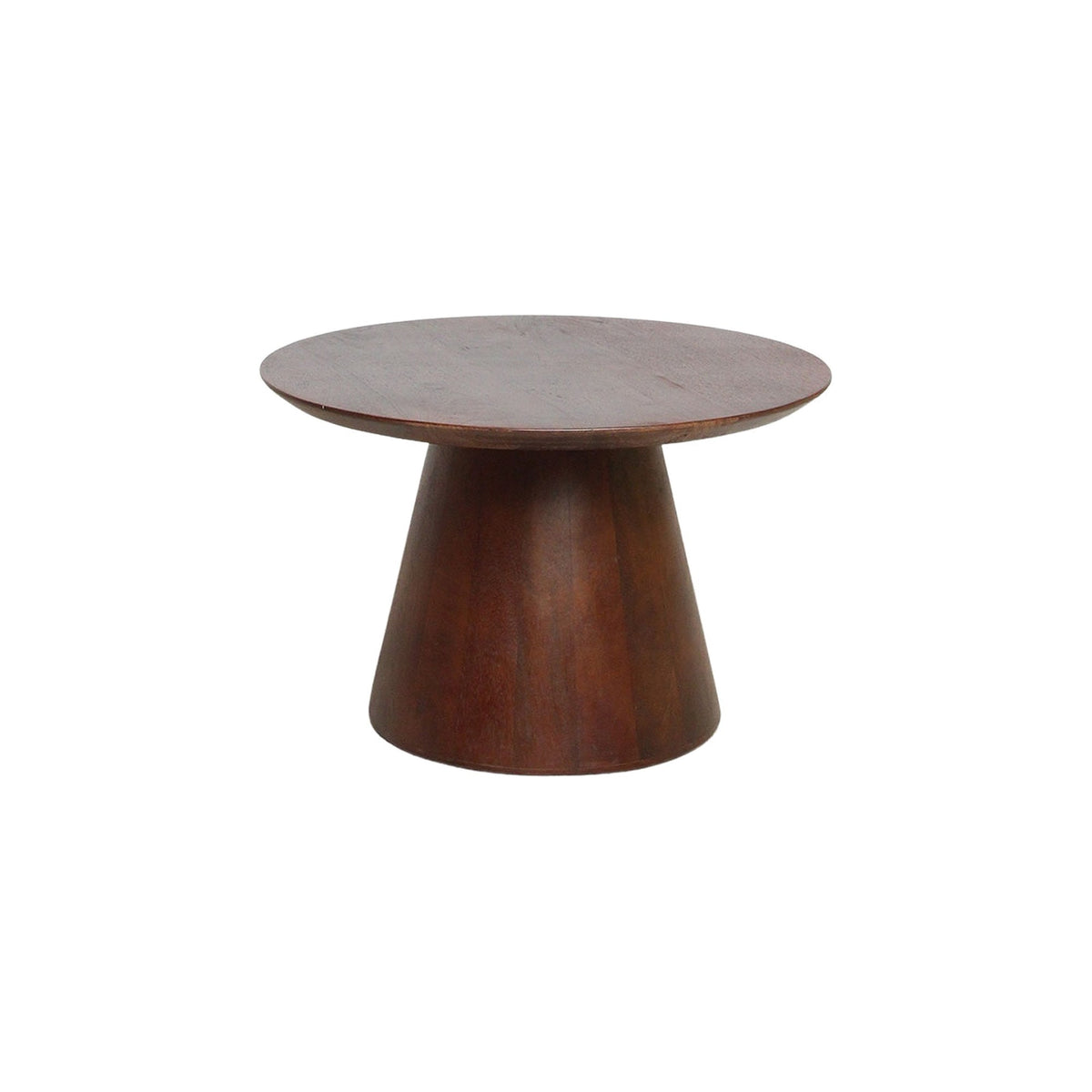 Beistelltisch Curvo rund aus Mangoholz mit Kegelfuß, Ø 55 cm, 35 cm hoch | Freisteller | STUFF Loft