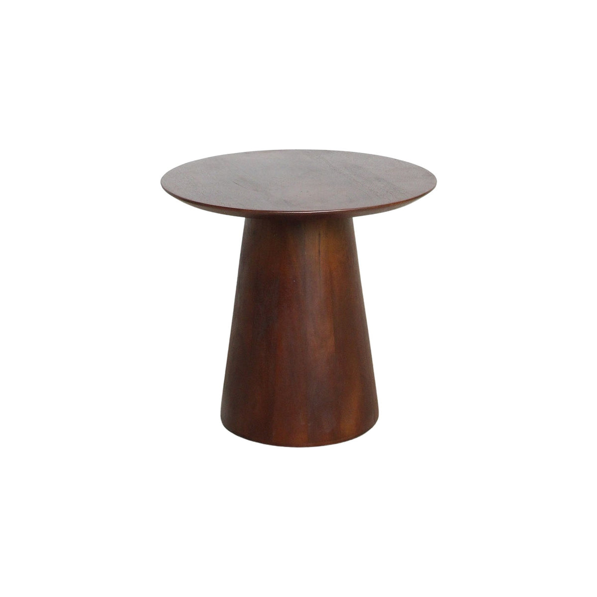 Beistelltisch Curvo rund aus Mangoholz mit Kegelfuß, Ø 50 cm, 45 cm hoch | Freisteller | STUFF Loft