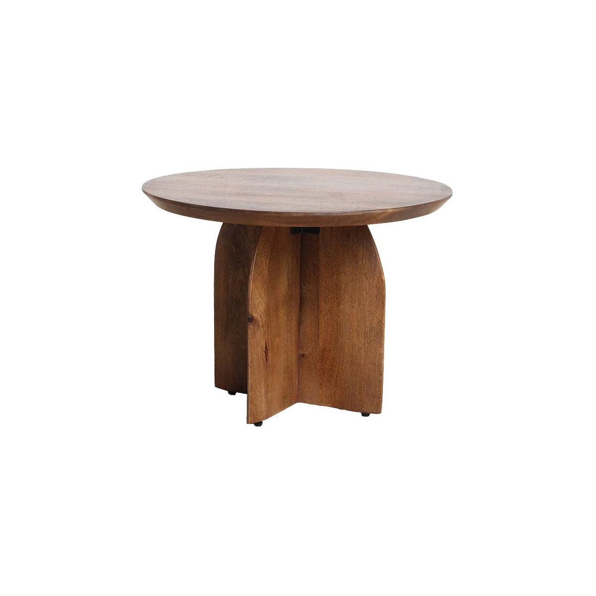 Beistelltisch Curvo rund aus Mangoholz mit Kreuzfuß, Ø 55 cm, 40 cm hoch | Freisteller | STUFF Loft