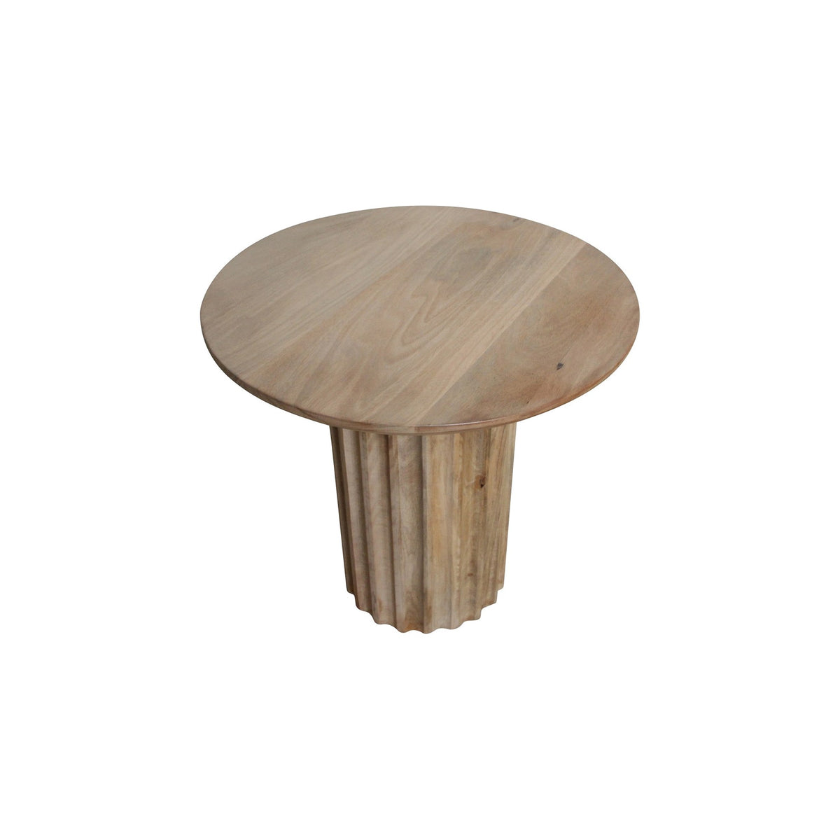 Beistelltisch Curvo rund aus Mangoholz mit Rillenfuß, natur | Freisteller | STUFF Loft