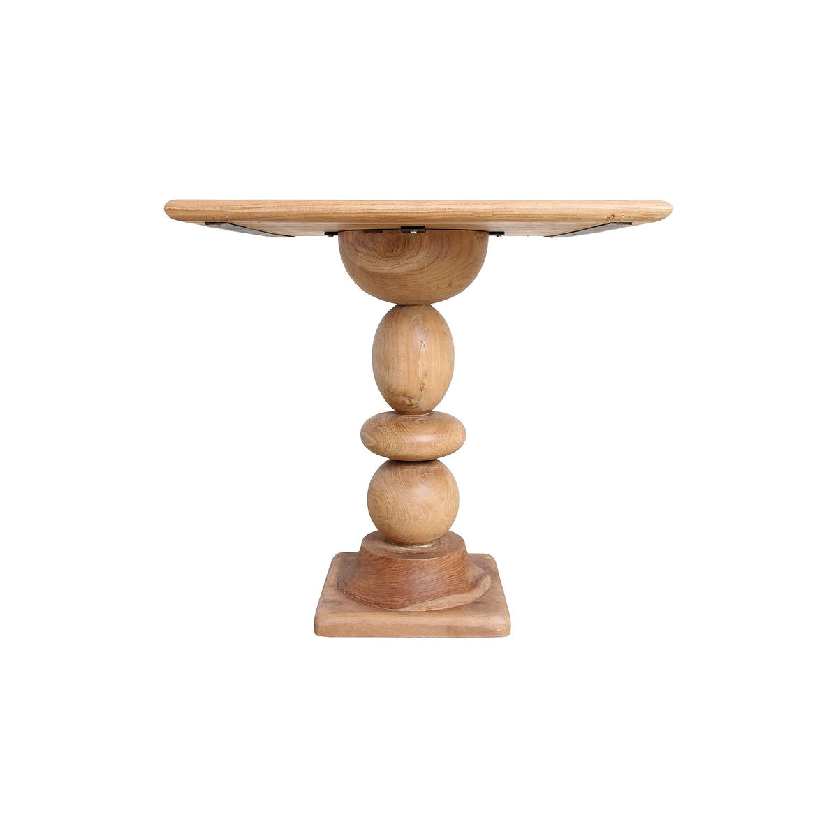 Bistrotisch Teakscape quadratisch aus Teakholz mit gedrechseltem Säulenfuß, 69 cm | Freisteller | STUFF Loft