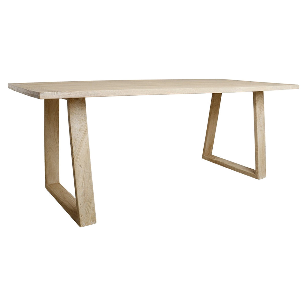 Esstisch Driftwood aus hellem Mangoholz mit Trapezbeinen | Freisteller | STUFF Loft