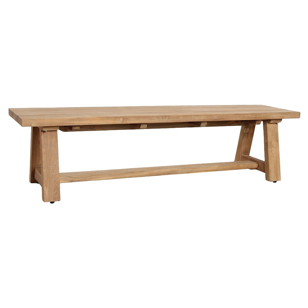 Gartenbank Teakscape aus Teakholz mit Bockbeinen | Freisteller | STUFF Loft
