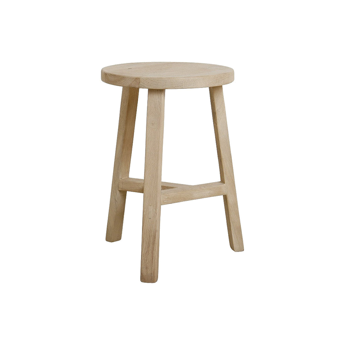 Hocker Driftwood rund aus hellem Mangoholz, Ø 34 x 50 cm | Freisteller | STUFF Loft