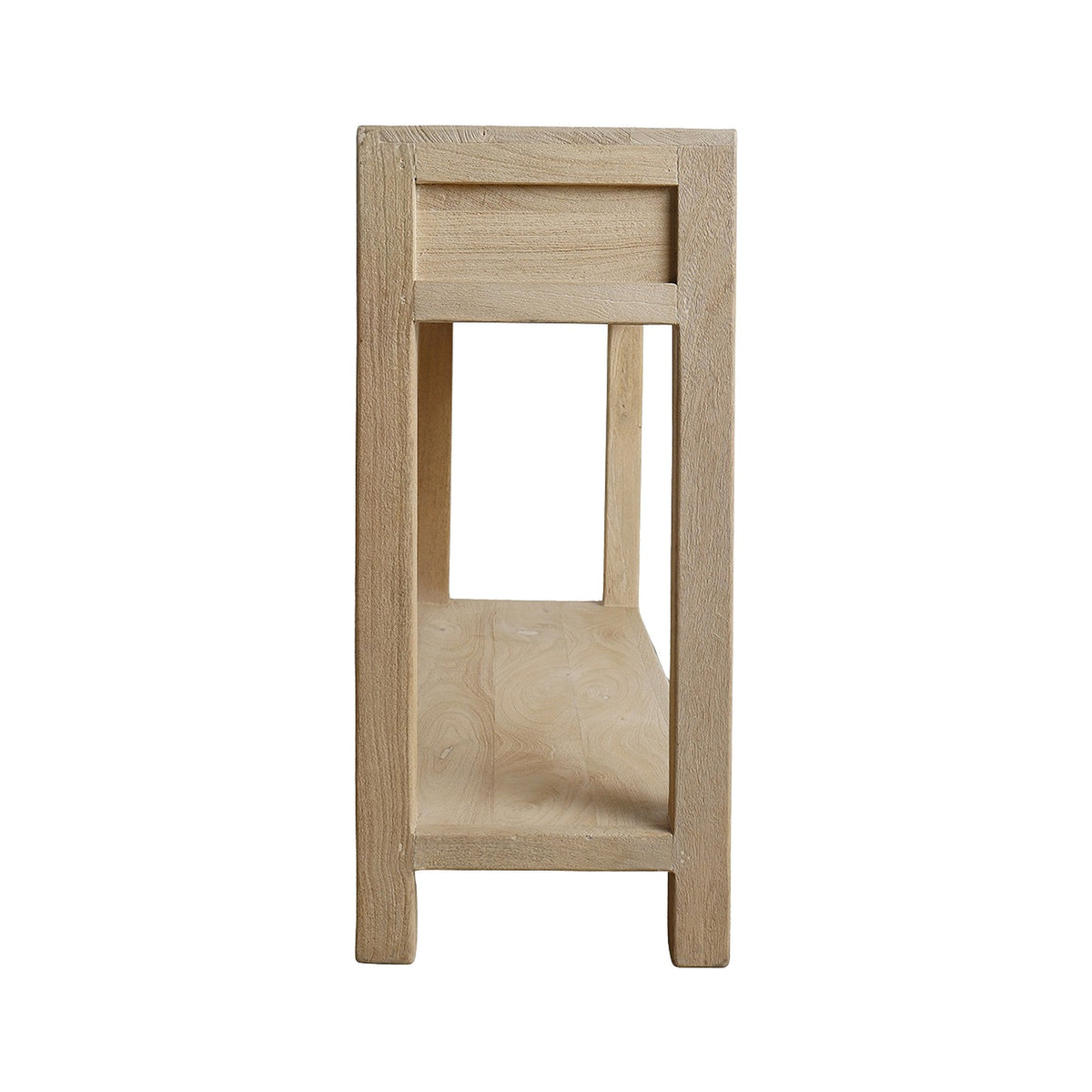 Konsolentisch Driftwood aus hellem Mangoholz mit 2 Schubladen, 120 cm | Freisteller | STUFF Loft