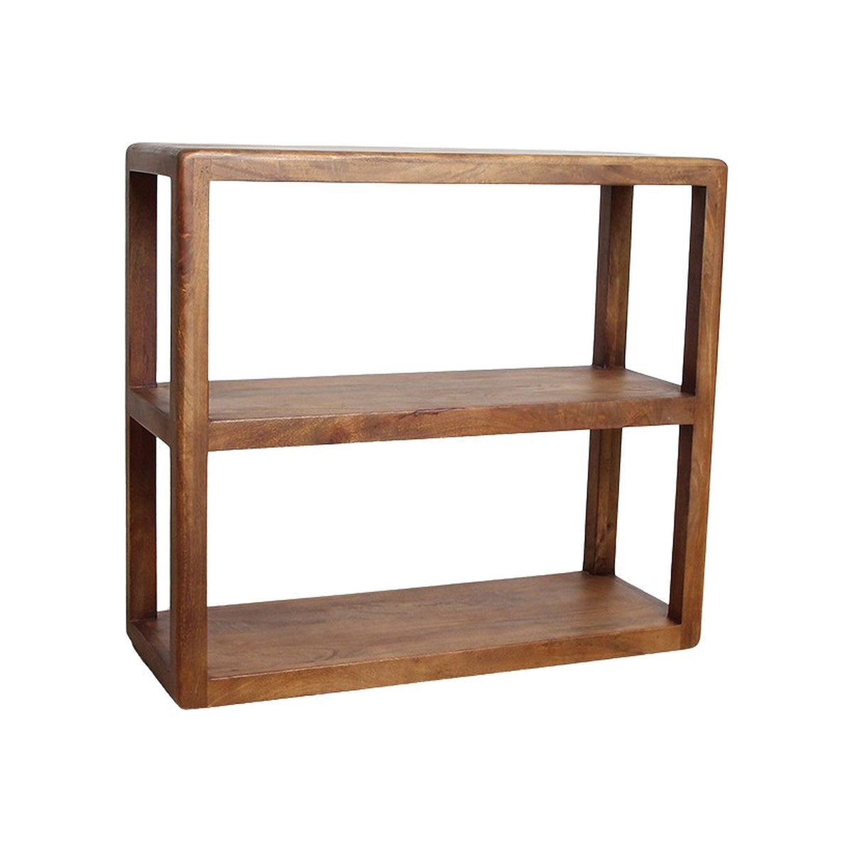 Regal Curvo niedrig aus Mangoholz mit 2 Fächern, 100 x 90 cm | Freisteller | STUFF Loft