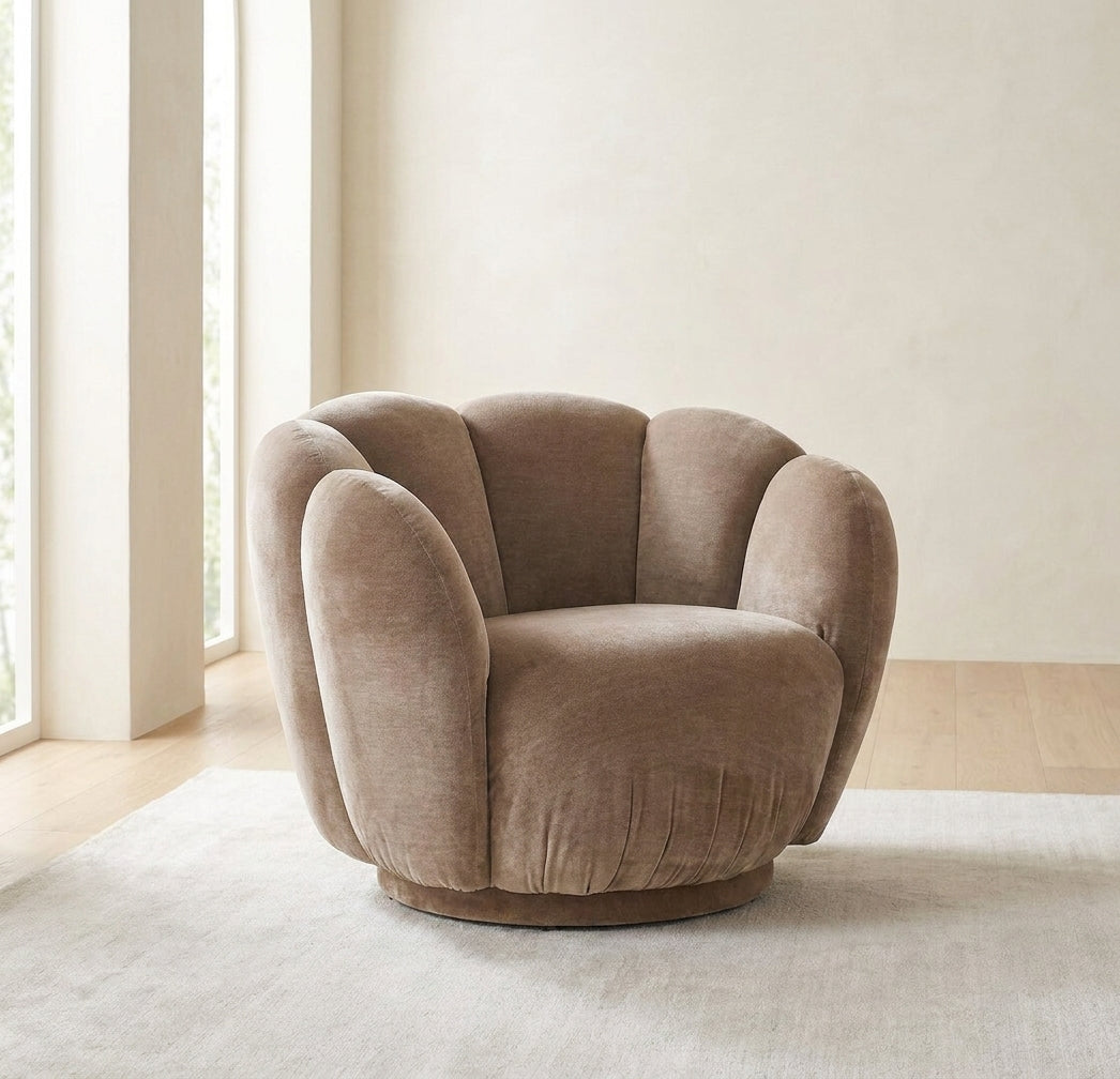 Loungesessel Tulip Biscuit | Beige, runde Form