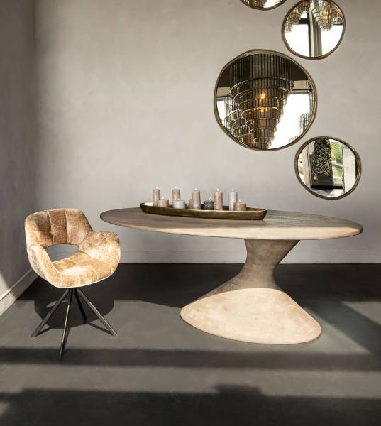 Nemo Grey Mango Wooden Dining Table Oval