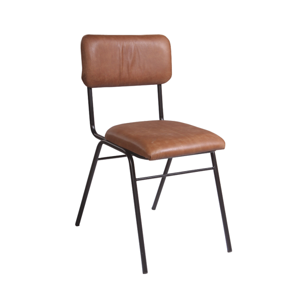 Vintage Dining Chair Leder ebenholzfarben