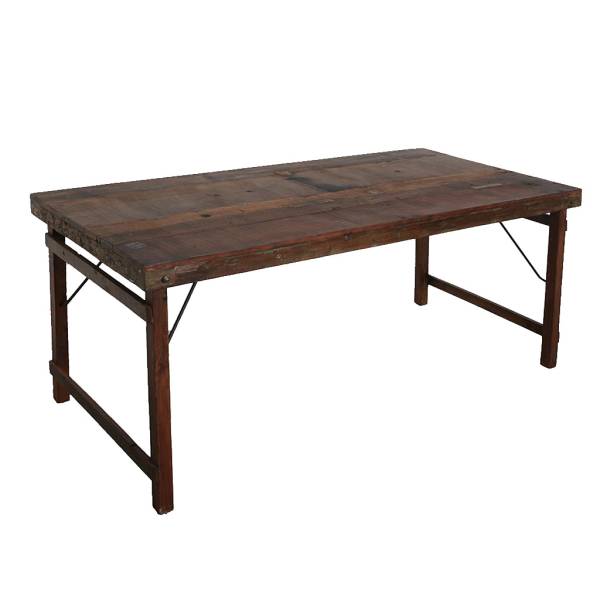 Vintage Tisch aus Holz klappbar Shabby-Chic brown Rough