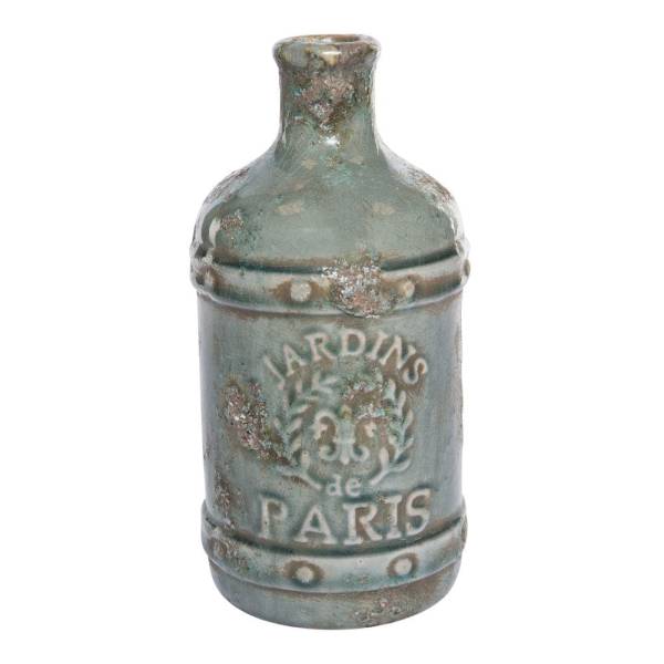 Deko-Flasche Vase Keramik rund army green small