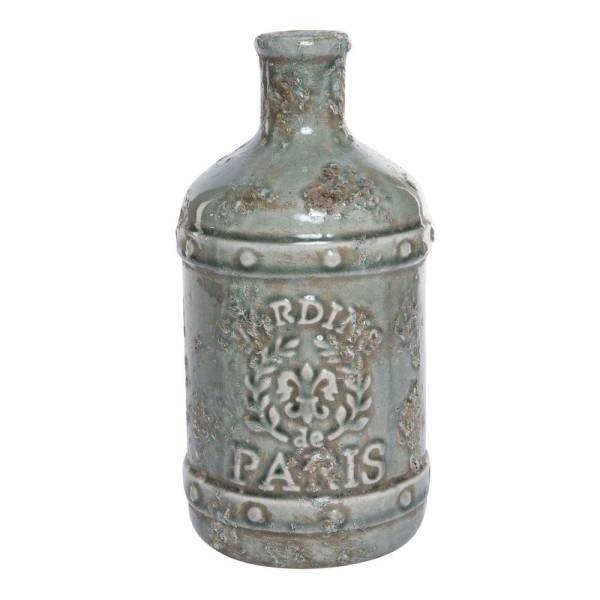Deko-Flasche Vase Keramik rund army green medium