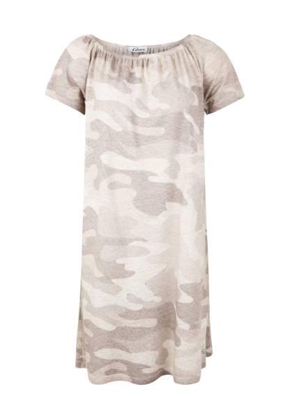 Grace Damen Off-Shoulder-Kleid Camouflage